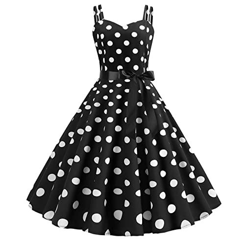 Amazon.com: Women Vintage Polka Dot 1950s Rockabilly Spaghetti