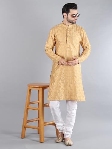 Image of Uri and MacKenzie Embroidery Silk Men's Kurta Pyjama Set