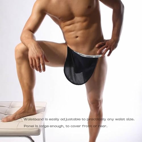 ZONBAILON Men's Thong Underwear Sexy Loincloth Mesh Hole Adjustable Size2