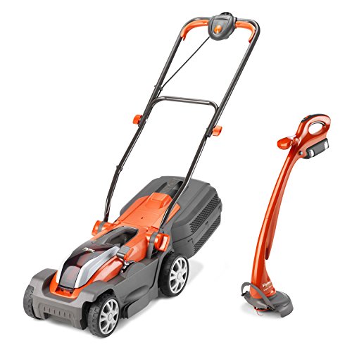 Flymo Mighti-Mo 300 Li Cordless Battery Lawn Mower, 40 V and Mighti-Trim Twin Pack