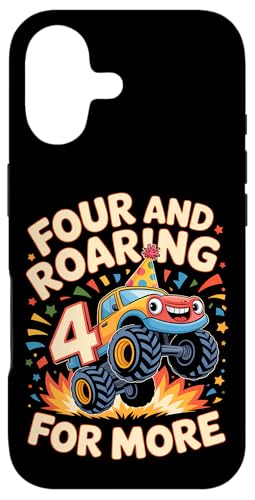 Four and Roaring for More Funny 4th Birthday�g���b�N �X�}�z�P�[�X iPhone 17 �p