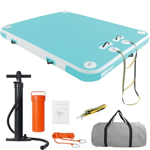 JYMRYLQ Aufblasbare Dock Schwimm Plattform Wasser Bade Insel 2/4/6 Personen für Boot Teich Pool See