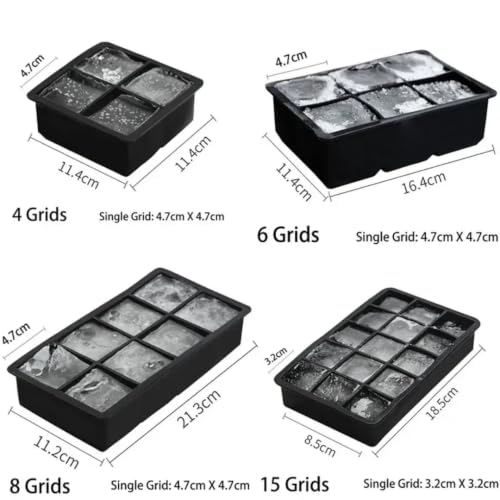 Molde de silicona para cubos de hielo 4 cuadrados miniatura 3