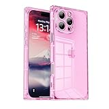 IAIYOXI Rectangle Case Compatible for iPhone 14 Pro Max, Full Camera Protection & Reinforced Corners TPU Cushion Clear Cover, Shockproof Silicone Phone Case for Women Girls (iPhone 14 Pro Max, Pink)
