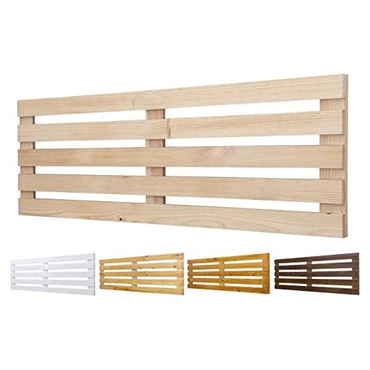 Palets Talavera SL Venecia Tête de lit en bois massif pour lit de 80 cm, 90 cm, 110 cm, 135 cm, 150 cm de large, matériel inclus (110 x 60 cm, naturel)