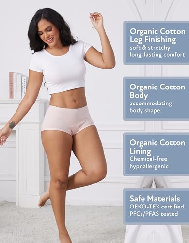 Image of Goat Union Organic Cotton Boyleg Period Underwear for Women & Teens - Moderate Absorbency Period Panty