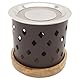 Räucherstövchen Heera aus Metall & Holz – H 10cm – mit Edelstahlsieb & Metallscheibe – Ideal für Weihrauch & Kräuter