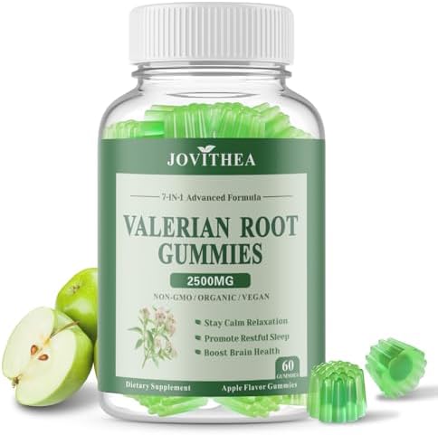Organic Valerian Root Gummies, Herbal Supplements for Calm & Rela...