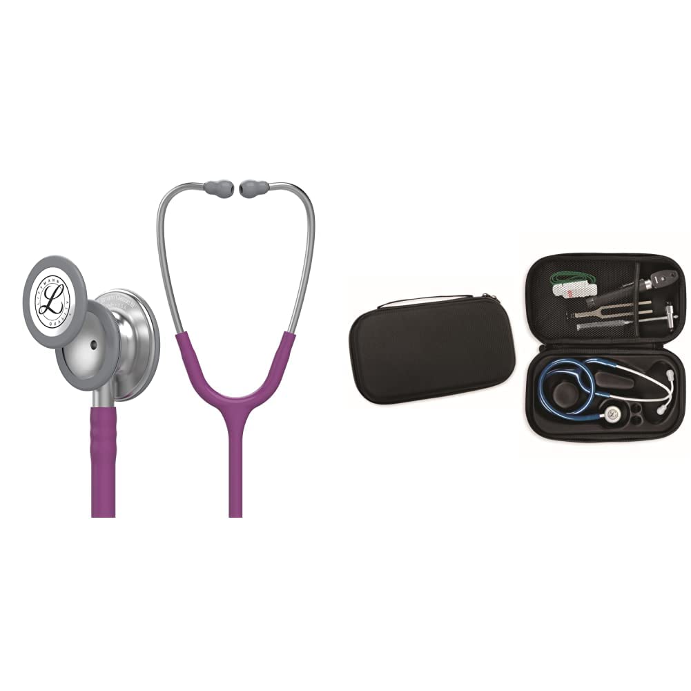 Stéthoscope Littmann Classic III prune pour auscultation en cabinet et étui - 9