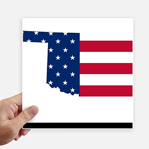 Sticker drapeau Oklahoma USA carré de 20 cm pour valise et PC