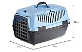 TRIXIE Transportbox Capri 1, XS: 32 × 31 × 48 cm - Tragegriff - Kunststoff - dunkelgrau/pastellblau - 39812
