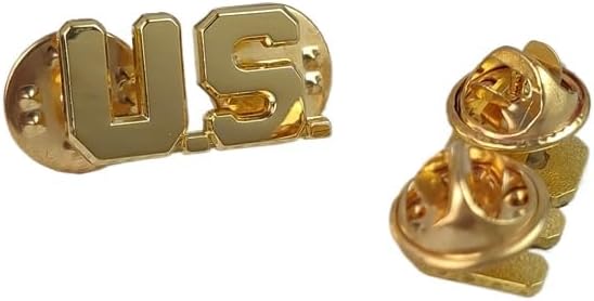 PAIR OF WW2 US ARMY OFFICER U.S. SCREWBACK COLLAR BADGE LAPEL INSIGNIA golden