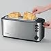 Severin 2509 Automatic 4-Slice Long Slot Toaster, 1400 W, Stainless Steel-Black chambers power, Silver
