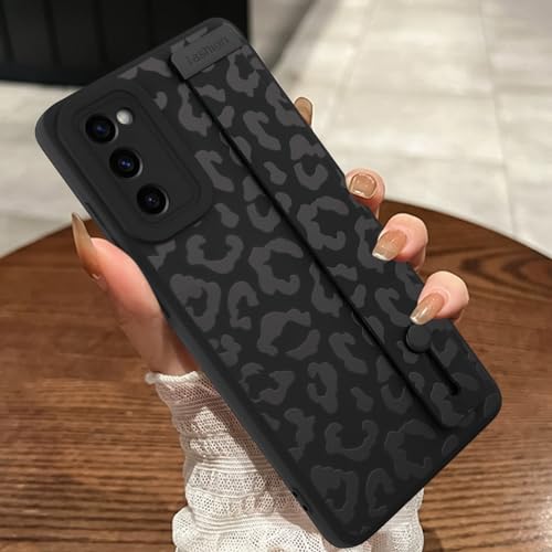 Image of Compatible with Samsung Galaxy S20 FE Case with Strap Wrist Black