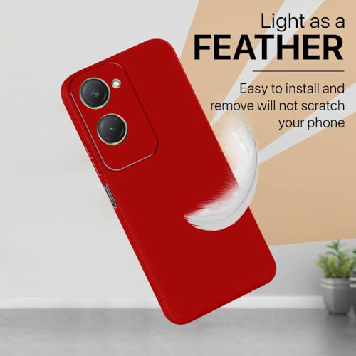 Image of Back Cover for Vivo T3 Lite 5G | Full Camera Protection | Premium Liquid Silicon Case | Flexible Bumper Case for Vivo T3 Lite 5G / Y18 4G / Y18e 4G / Y28s 5G /Y28e 5G /Y03 4G / Z9 Lite 5G(Red)