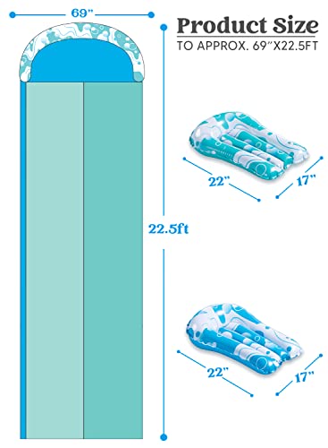 image for Sloosh 22.5ft Double Water Slide, Heavy Duty Lawn Water Slide with Spr