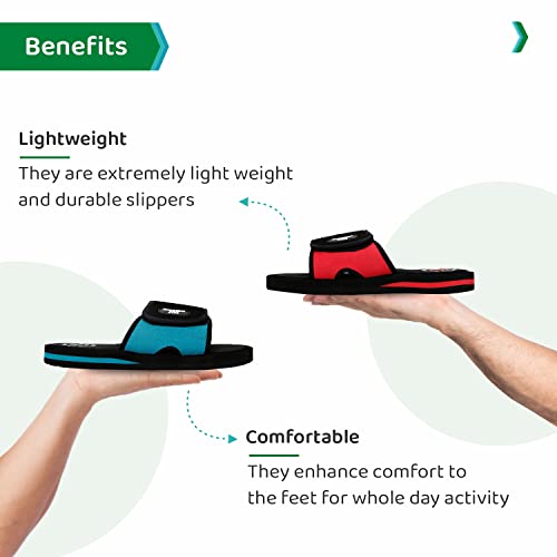 Image of ORTHO JOY Men's Orthopedic Slippers - Adjustable Velcro Strap, Soft Cushioned Footbed & Anti-Skid Comfort Sandals
