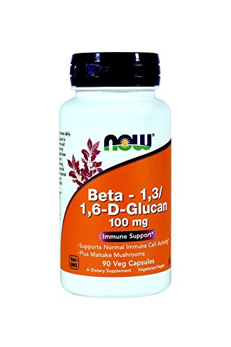 NOW Beta 1,3/ 1,6-D-Glucan 100mg, 90 Capsules (Pack of 2)