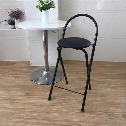 Taburetes Altos de Cocina Negro con Respaldo Marca Generic