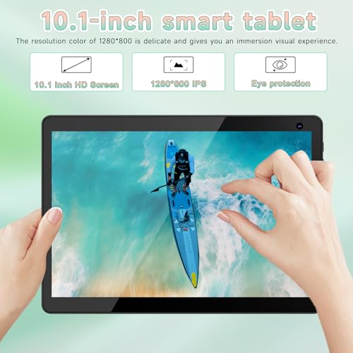 Image of Android 15 Tablet 10 inch, 2 in 1 Tablets with Keyboard Case Mouse Stylus, 8GB RAM 32GB ROM 1TB Expand, Quad Core Processor Tablet, WiFi, BT, 1280x800 HD Screen, 6000mAh, Dual Camera, GMS, Widevine L1