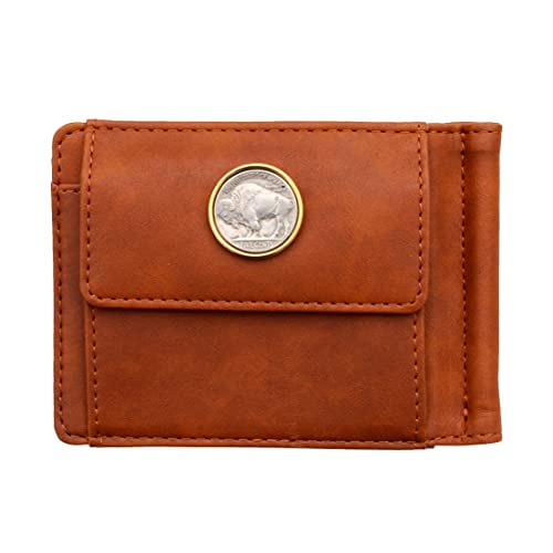 US 1913~1938 Indian Head Buffalo Nickel 5 Cents Coin PU Leather Wallet