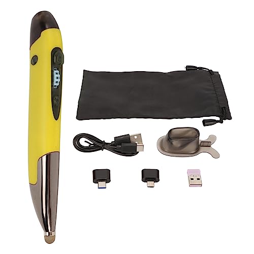 Ratón inalámbrico recargable de material ABS amarillo con Bluetooth y 2,4 G 6