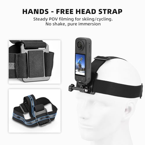 Image of BRDRC Accessories Kit for Insta 360 X5 X4, Chest Mount Head Strap Harness Backpack Clip Holder Wrist Strap, 360Rotating Adapter + Quick Release for Insta360 One X5 X4 X3 X2 X Camera Accessory Bundle