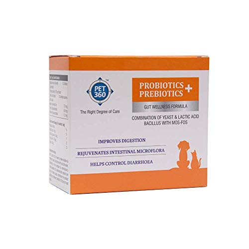 PROBIOTICS + PREBIOTICS Gut Wellness Formula for Dogs & Cats | Probiotic Supplement | Prevents Diarrhea & Indigestion | Cat & Dog Gut Health Supplement for Improved Immunity - 10 Sachets