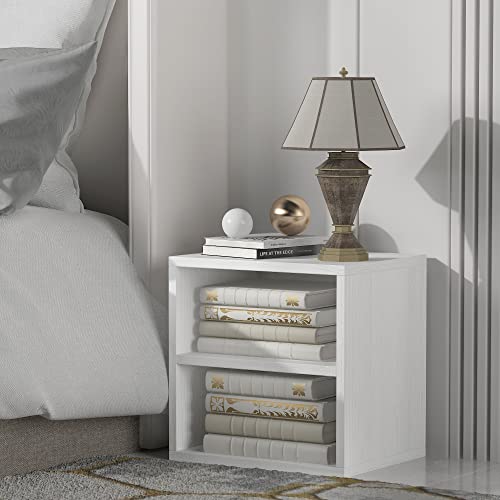 Fusunbao Magic Diy Cube Storage Organizer Stackable Cubles For Home Books Clothes Toy -Modular Cubby Storage System -Office Cubical -Bookcase Closet Wine Rack Cabinet (Pure White-Washed, 1 Layer Cube) #TOP7