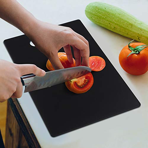Begale - Tabla de cortar pequeña de 6 piezas, multiusos, negra | 11,8" x 7,8", con agujero para colgar, ideal para cocinas pequeñas, apartamentos, RV y camping miniatura 5