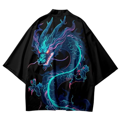 Image of Women's and Men Kimono Cardigan Japanese Long Sleeves Lightweight Open Front Coat Tops