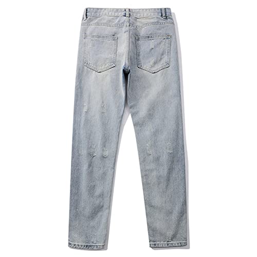Maiyifu-GJ Men's Ripped Slim Fit Denim Pants Distressed Destroyed Skinny Jeans Straight Leg Jean Trousers with Big Holes2