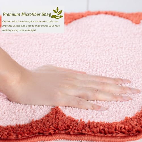 Urtlmaji Scalloped Bath Mats Pink Bathroom Rugs Non Slip Washable Cute Bath Mats Microfiber Absorbent Soft Aesthetic Preppy Small Bath Rugs for Bedroom Tub Sink 32"x20" - Cosy Home Interiors Urtlmaji Scalloped Bath Mats Pink Bathroom Rugs Non Slip Washable Cute Bath Mats Microfiber Absorbent Soft Aesthetic Preppy Small Bath Rugs for Bedroom Tub Sink 32"x20" - Image 8