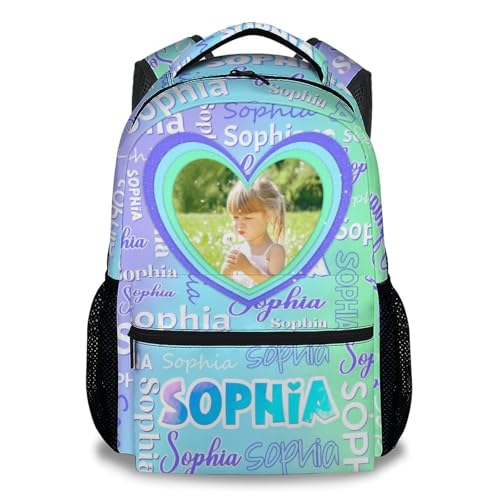 UNIKITTY Kids Backpack for Girls, Personalized School Bags for Boys - Custom Backpack with Photo & Name - 17 Inch Customized Toddler Bookbag for Kindergarten