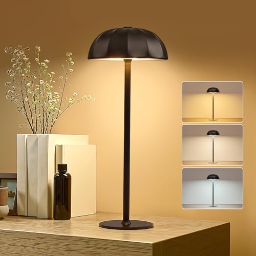 Aggforbl Lampe Table Rechargeable Dimmable, 4000mAh Lampe Rechargeable Exterieur 2700K/3000K/6000K, IP54 Lampe de Table Led Exterieur Sans Fil Rechargeable USB, Lampe Tactile pour l'intérieur