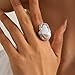 YHWQYR Baroque Pearl Rings for Women Irregular Chunky Statement Rings Vintage White Big Pearl Finger Ring Fashion Wedding Jewelry (Silver Style)
