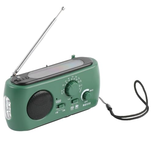Veemoon Solar Power Radio Linterna portatil linternas Recargable Radio antorcha al Aire Mini de antorcha Manual FM energia Auriculares Jack