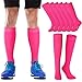 Haysandy 12 Pairs Youth Socks Bulk Soccer Football Softball Baseball Socks for Athletic Girls Kids Youth Adults Team Sport(Hot Pink,M)