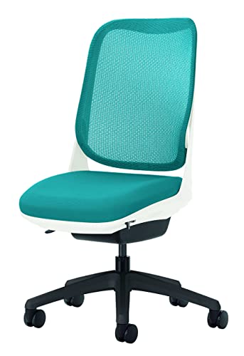 ライオン事務器 オフィスチェア アームレス ライド ターコイズブルー 79819