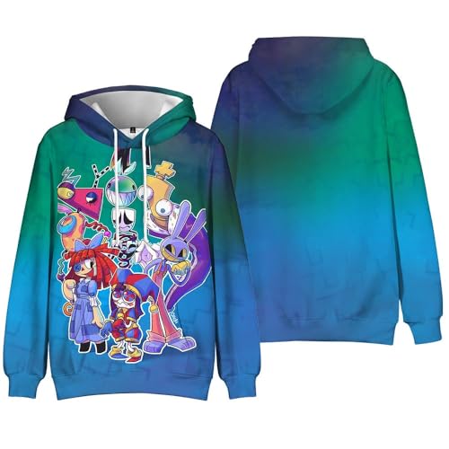 Men Hood Long Sleeve with The Amazing Digital Circus Letters Print Grun Pullover Hoodies2