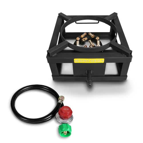 CONCORD THE WOK BLOCK 12" Single Propane Outdoor Burner with Built in Wok Ring. 45,000 BTU Great for Stir Frying, Camping, Use as a Side Burner, and More!