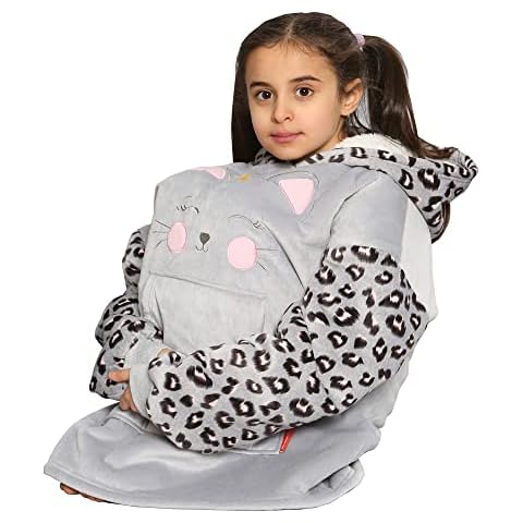The Essentials Wardrobe Girls Snuggla Hooded Blanket - Animal Print Cover