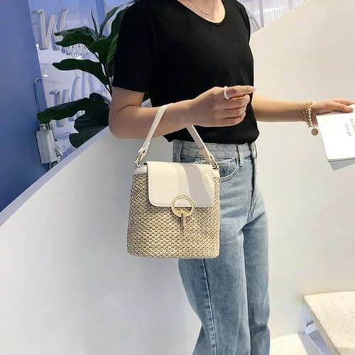 Women Crossbody Bag Medium Straw Beach Shoulder Bag Stylish Woven Bags Travel Handbags Straw Woven Beach Bag2