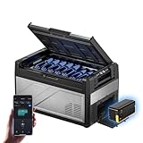 BougeRV Rocky V3.0 39L Auto Kühlbox mit Akku 240Wh, Dual Zonen Kompressor Akku Kühlbox 12V/24V 230V mit Gefrierfach APP-Steuerung Metallgehäuse IPX4 für Camping Reisen Boot Angeln, -20℃~20℃