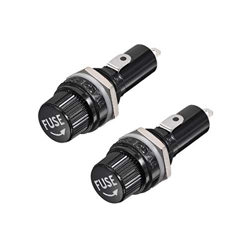 sourcing map 2Stk.15mm Gewinde Schraubkappe Panel montiert 6x30mm Sicherungshalter AC 125V / 15A 250V / 10A