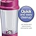 Hamilton Beach Portable Blender for Shakes and Smoothies, 14 Oz BPA Free Travel Cup & Lid, Durable Stainless Steel Blades, Personal Smoothie Blender, Raspberry, 51131G