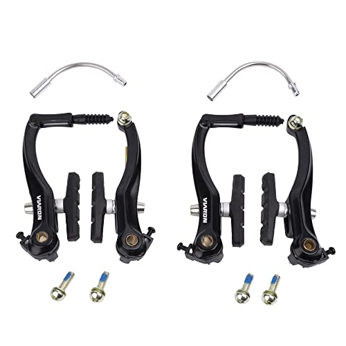 VIARON Bike Brake Set, Black Front and Rear Bike Black V-Brakes Kit, includes Brake Calipers Lever and Brake Cable Housing Kit (V-brake 2 pair black)