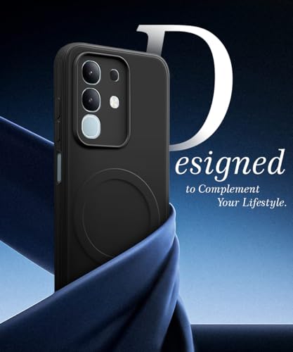 Image of WOW IMAGINE Back Case Cover for Redmi Note 12 5G | Vivo T4x | Soft Matte Silicone Case| Slim Fit & Shockproof | Camera Protection Bumper Cover (Black)