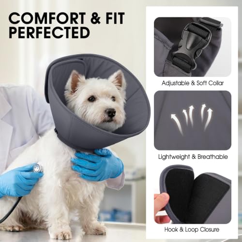 Image of Dog Cones for Medium Dogs, Soft Cone for Dogs to Stop Licking