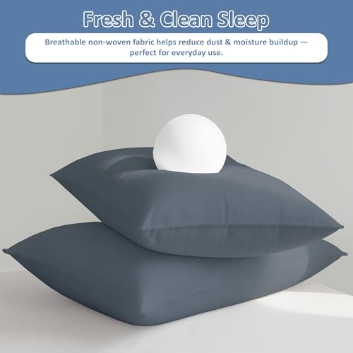 Image of ARLinen Sleeping Pillow Filler Set of 2 - Non-Woven Fabric, Fluffy Cotton Filling, Home, Hospital, Hostel & Travel Use - Dark Grey 20x40 Inch